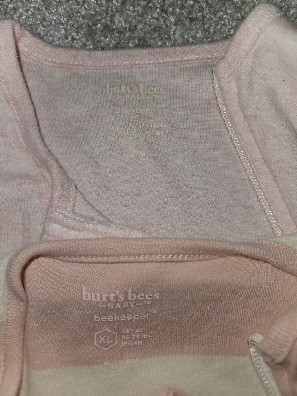 Bundle Of 2 Burts Bees Sleepsacks, Size 18-24 Months 100% Organic Cotton - Picture 8 of 9